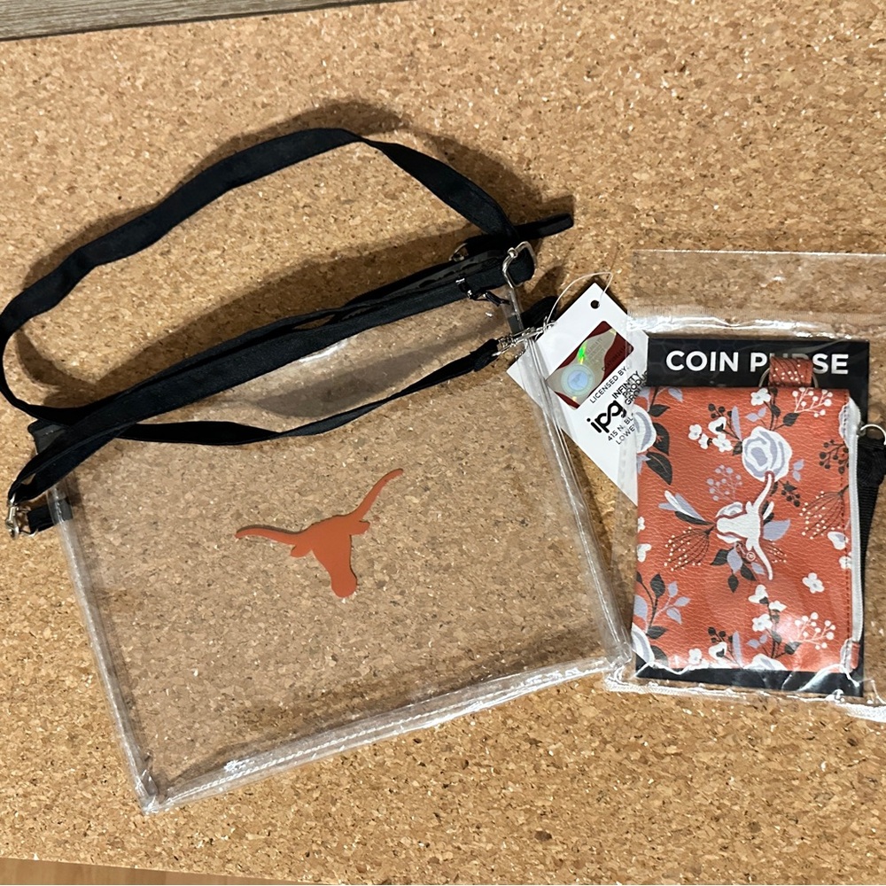Clear Bag with UT Longhorn Logo and Coin Purse